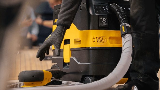 Mirka dust extractor and sander in workshop